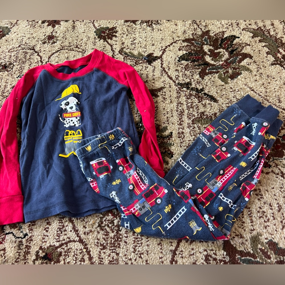 Gymboreee Boys Cotton Pajamas Fire Trucks